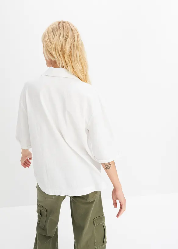 Blouse in een soepele linnen-viscosemix, bonprix