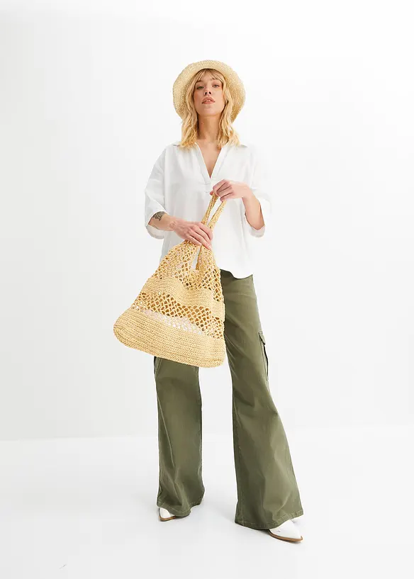 Blouse in een soepele linnen-viscosemix, bonprix