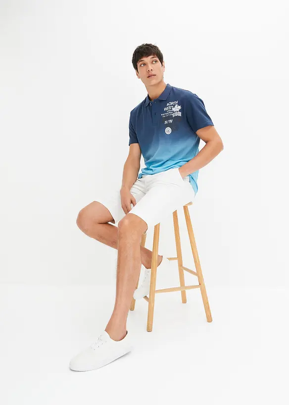 Poloshirt van katoen met kleurverloop en korte mouw, bonprix
