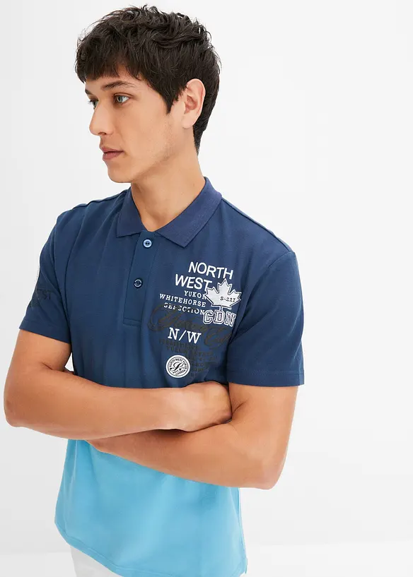 Poloshirt van katoen met kleurverloop en korte mouw, bonprix