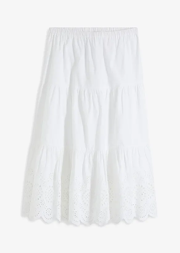 Strokenrok met broderie anglaise, bonprix
