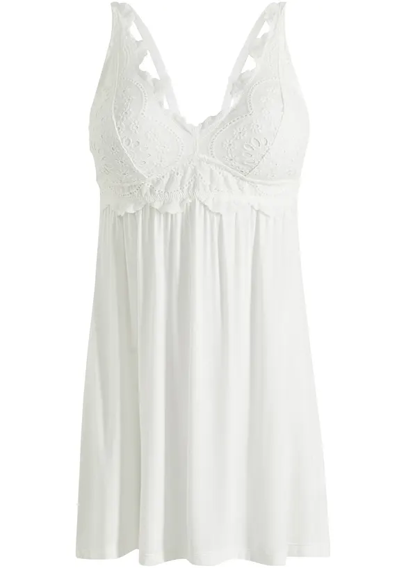 Slipdress van viscose met broderie anglaise, bonprix