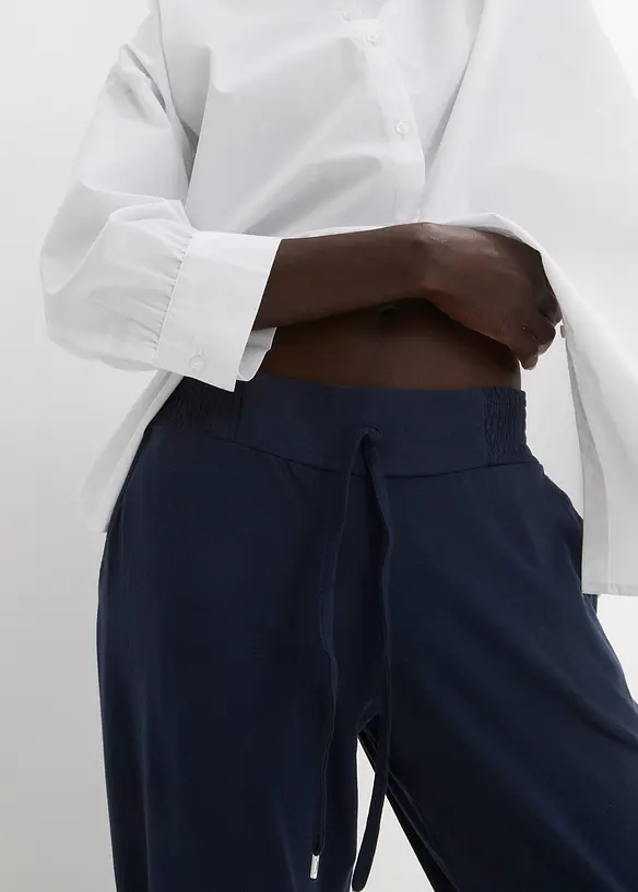 Jersey broek van katoenmix, bonprix