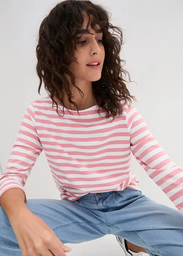 Shirt met 3/4 mouwen en boothals, bonprix