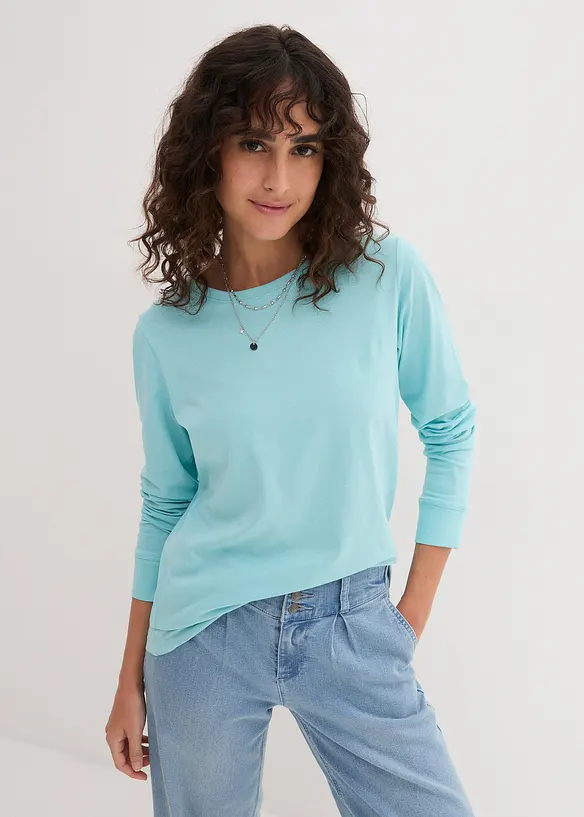 Longshirt met ronde hals, lange mouwen (set van 5), bonprix