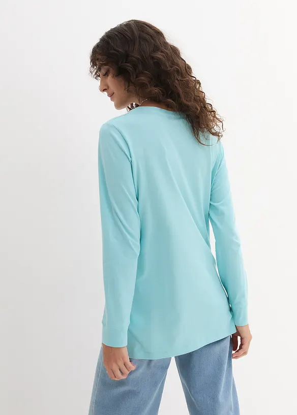 Longshirt met ronde hals, lange mouwen (set van 5), bonprix