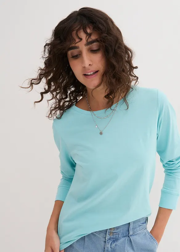 Longshirt met ronde hals, lange mouwen (set van 5), bonprix