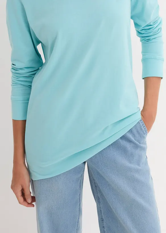 Longshirt met ronde hals, lange mouwen (set van 5), bonprix