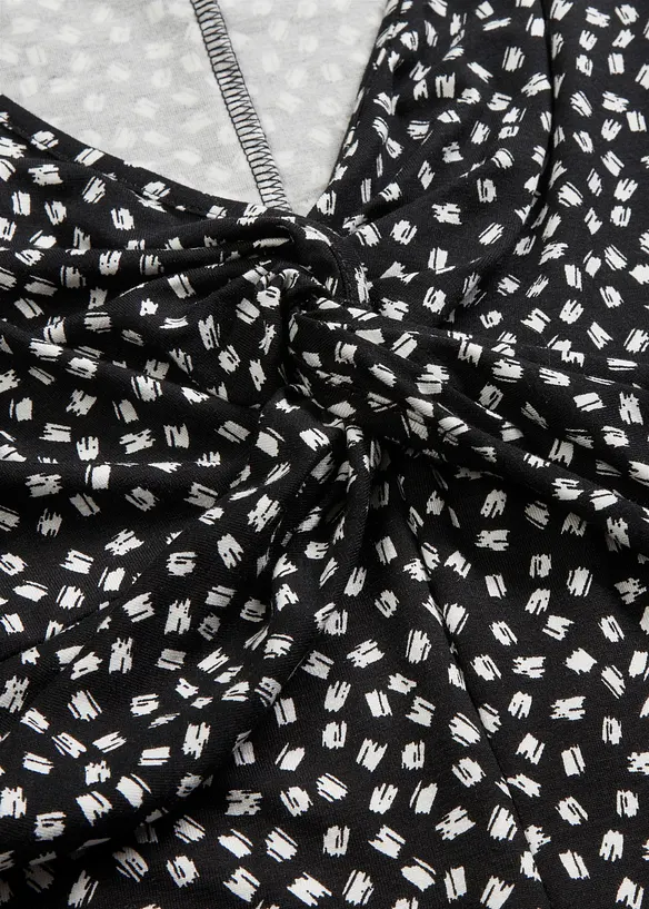 Gedessineerde jersey jurk met drapering in een zachte viscosemix, bonprix