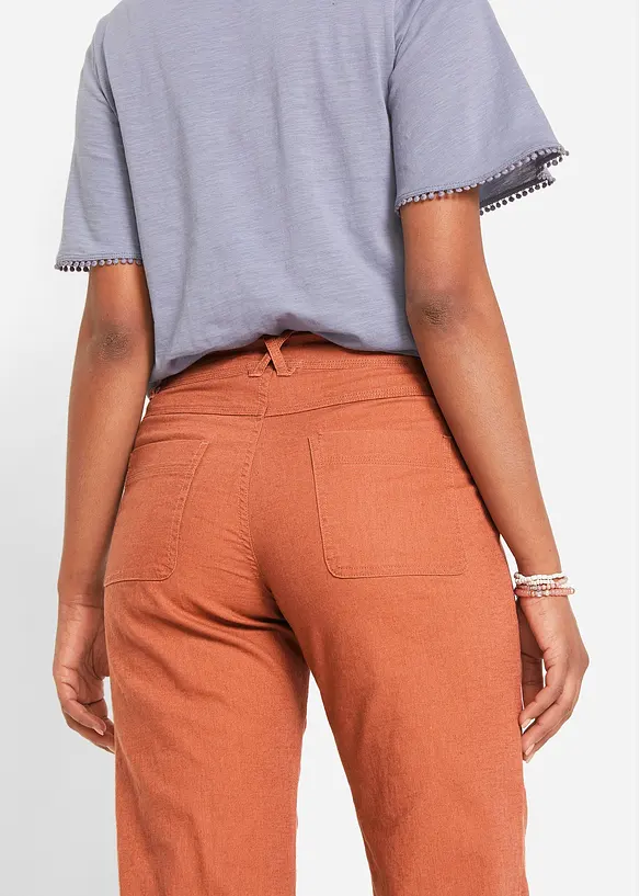 Linnen 3/4 broek met comfortband, loose fit, bonprix