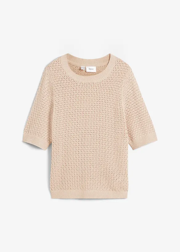 Gebreid shirt, halflange mouw, bonprix
