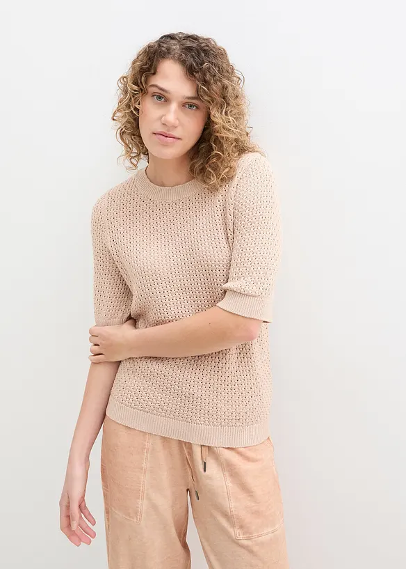 Gebreid shirt, halflange mouw, bonprix