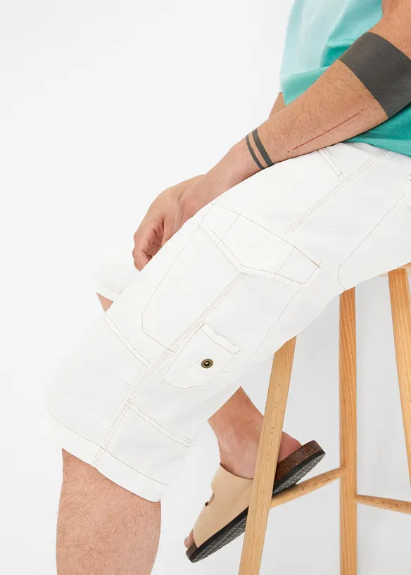 Lichte jeans cargo bermuda, relaxed fit, bonprix