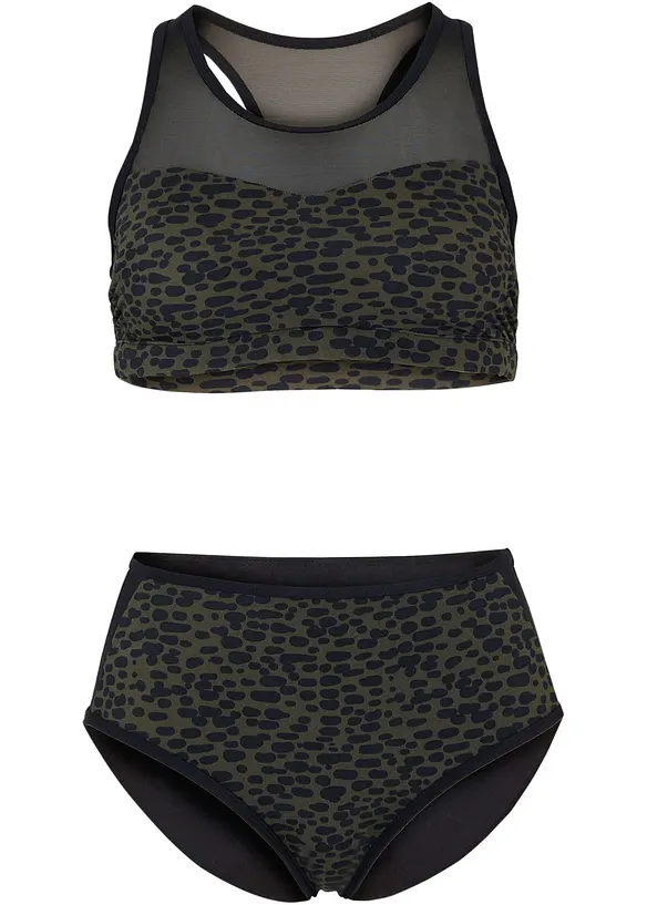 Bralette bikini (2-dlg. set) met transparant inzetstuk, bonprix