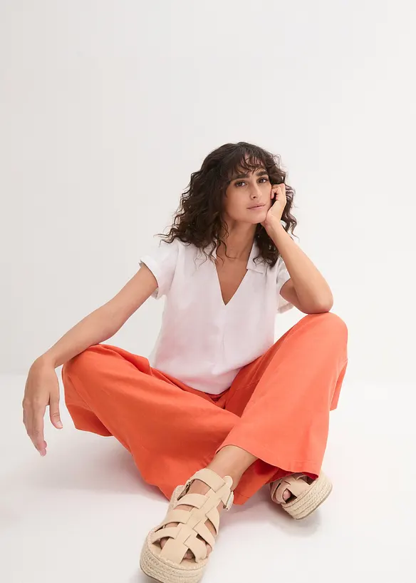 Tuniekblouse van een lichte linnenmix, bonprix