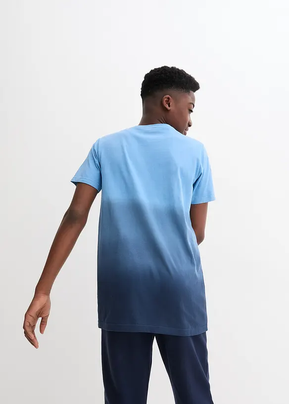 Jongens T-shirt met kleurverloop van puur biologisch katoen, bonprix
