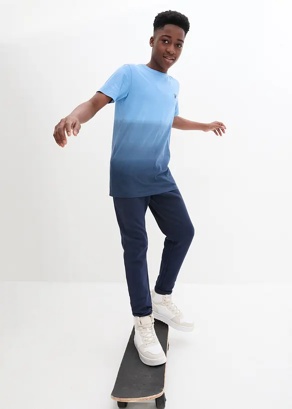 Jongens T-shirt met kleurverloop van puur biologisch katoen, bonprix