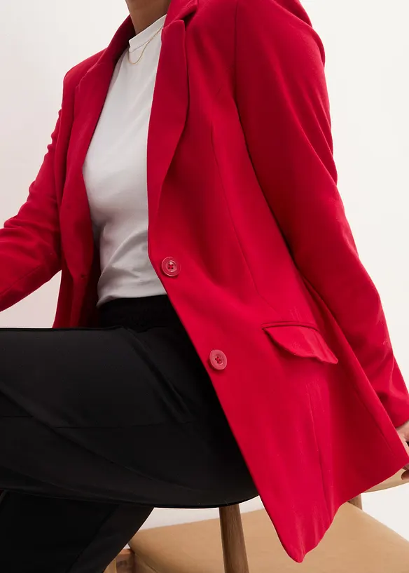 Lange blazer van katoen-jersey, bonprix