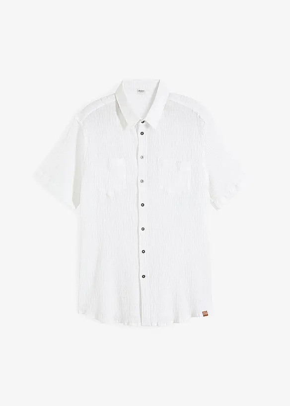 Overhemd van katoen in crinkle look met korte mouwen, bonprix