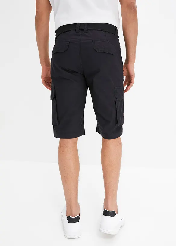 Cargo bermuda met comfortband en riem, regular fit, bonprix