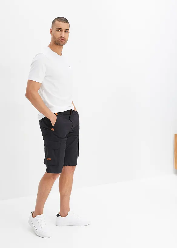 Cargo bermuda met comfortband en riem, regular fit, bonprix