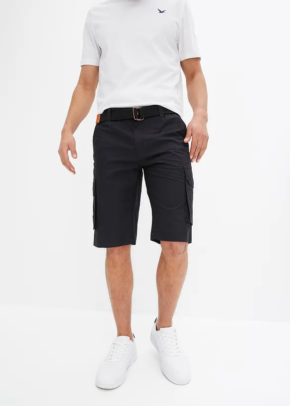 Cargo bermuda met comfortband en riem, regular fit, bonprix