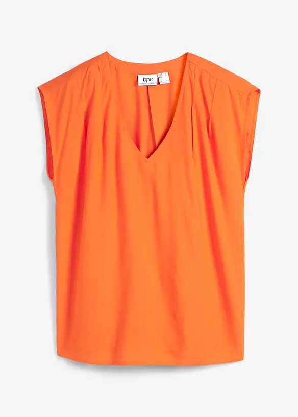 Blouse met V-hals en korte mouwen, bonprix