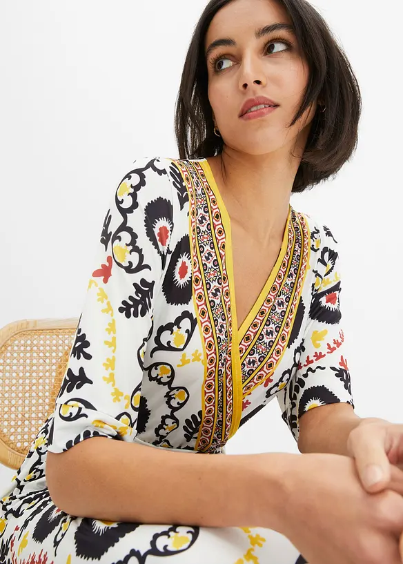 Jersey jurk met striklint, bonprix