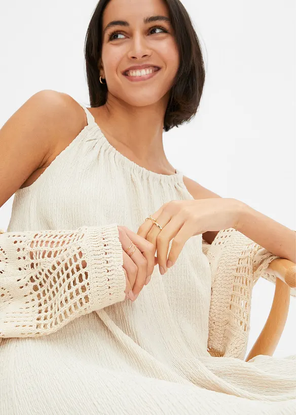Wijde jersey jurk in midilengte, bonprix