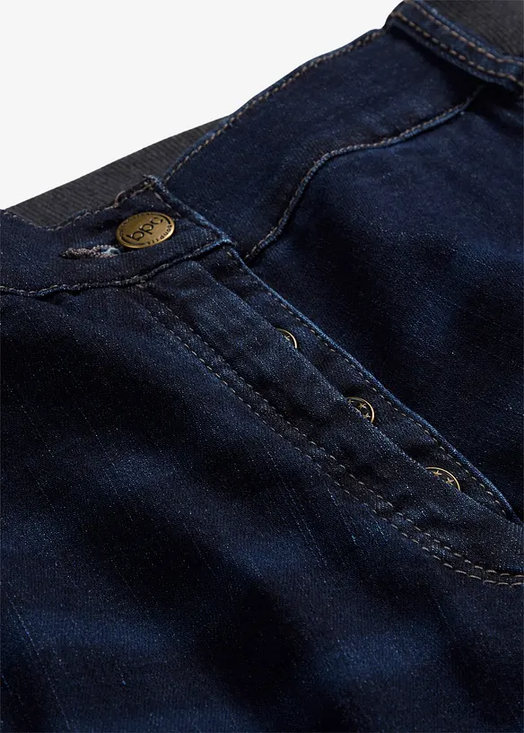 Stretch boyfriend jeans mid waist, met comfortabele band, bonprix