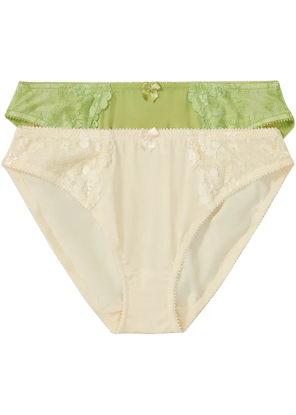 Slip met subtiel kant (set van 2), bonprix