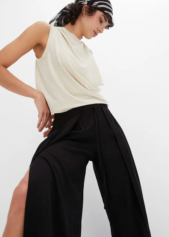 Viscose broek met splitten, bonprix