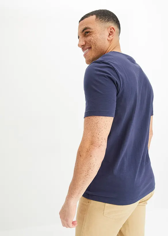 T-shirt met V-hals van biologisch katoen, bonprix