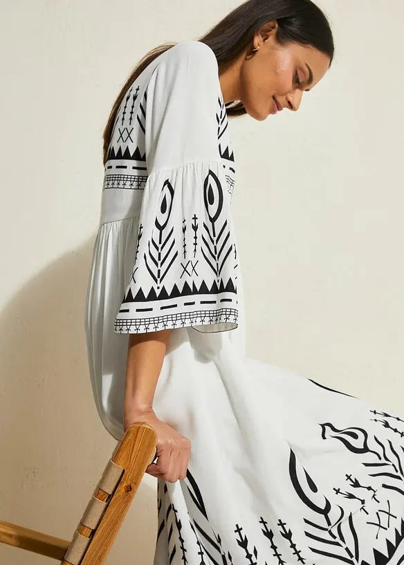 Gedessineerde midi jurk, bonprix