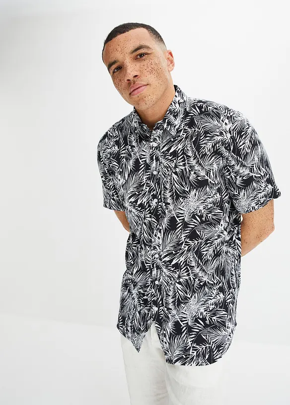 Overhemd met korte mouwen van viscose, bonprix