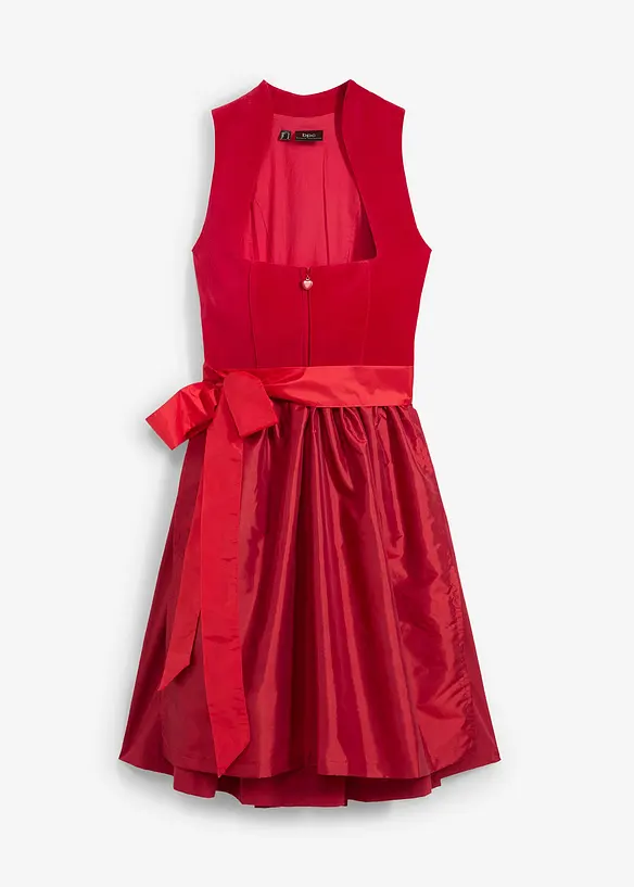 Dirndl met fluweel en schort van satijn (2-dlg. set), bonprix