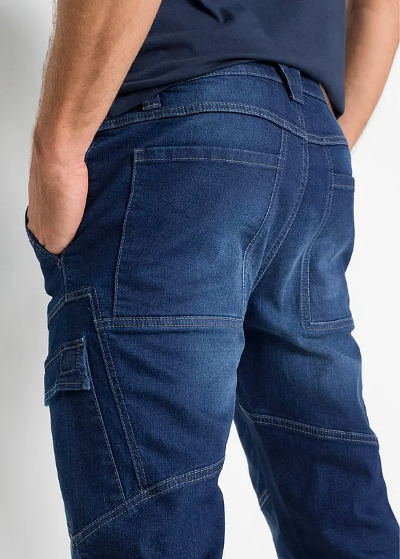 Regular fit cargo stretch jeans, straight, bonprix