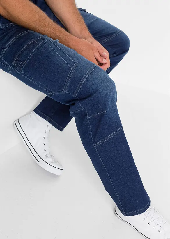 Regular fit cargo stretch jeans, straight, bonprix