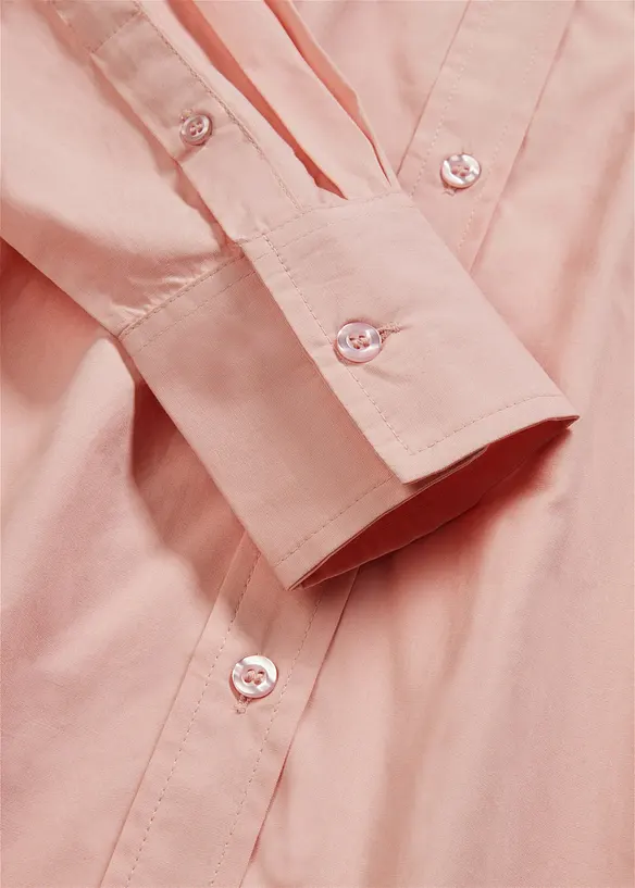 Oversized overhemdblouse met knoopsluiting van katoen, bonprix