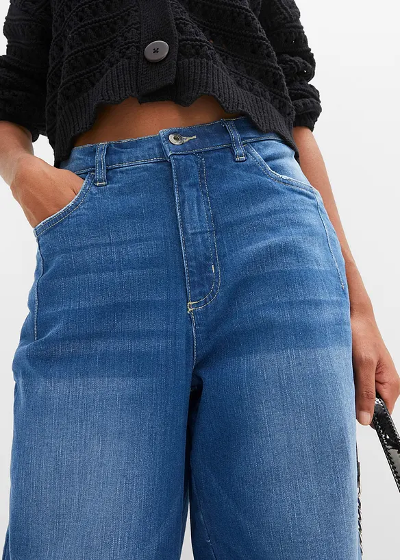 Barrel jeans met high waist en biologisch katoen, bonprix
