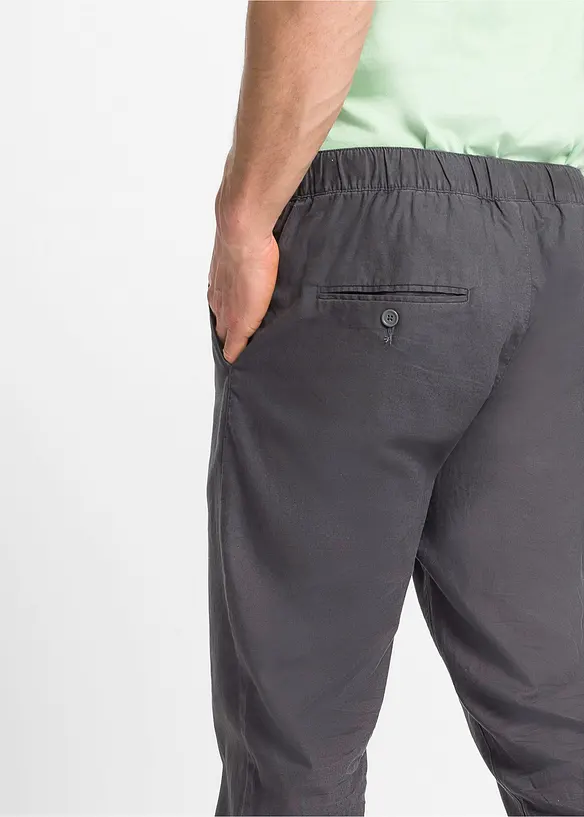 Regular fit instapbroek met linnen, straight, bonprix