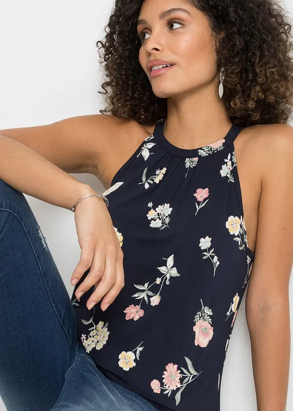 Gedessineerde top met viscose, bonprix