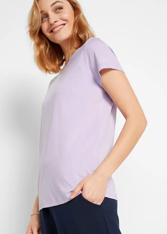 Shirt met ronde hals (set van 5), korte mouw, bonprix
