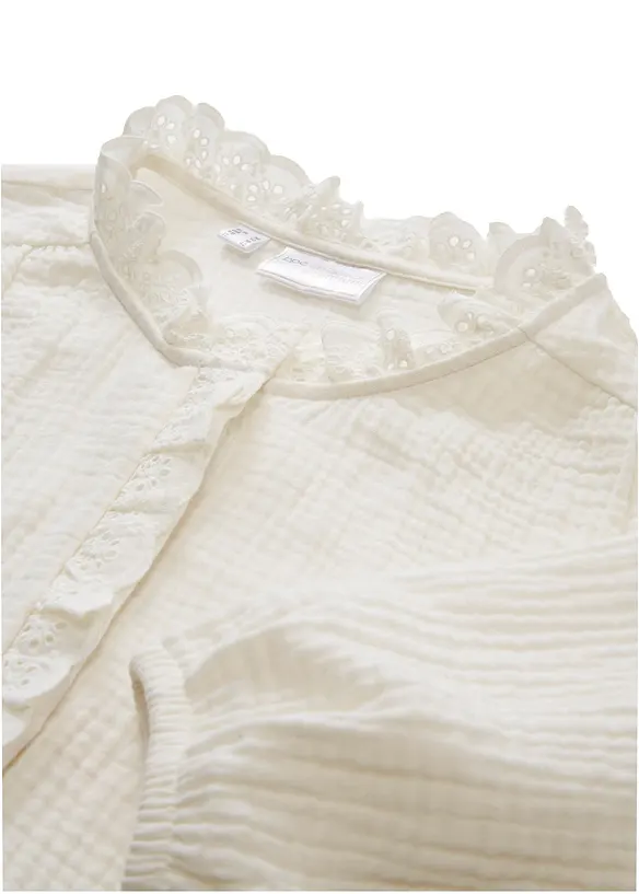 Mousseline blouse met kant, bonprix