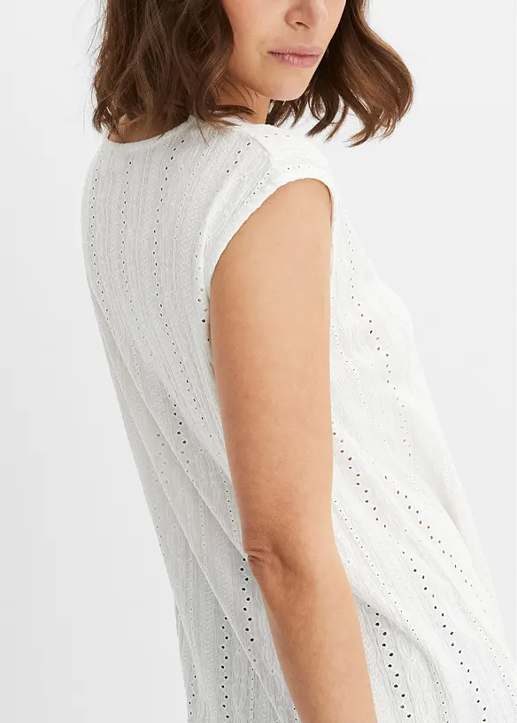 Top met broderie anglaise, bonprix