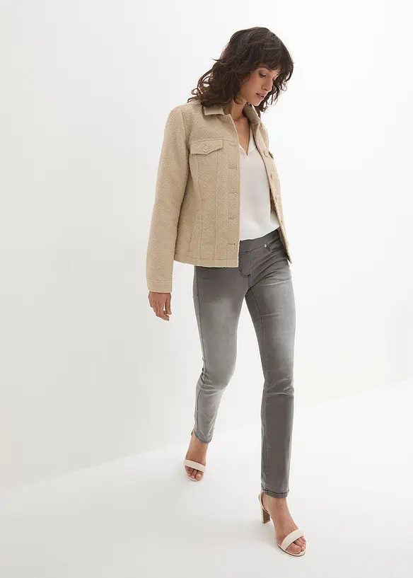 Straight jeans mid waist, super stretch met comfortband, bonprix