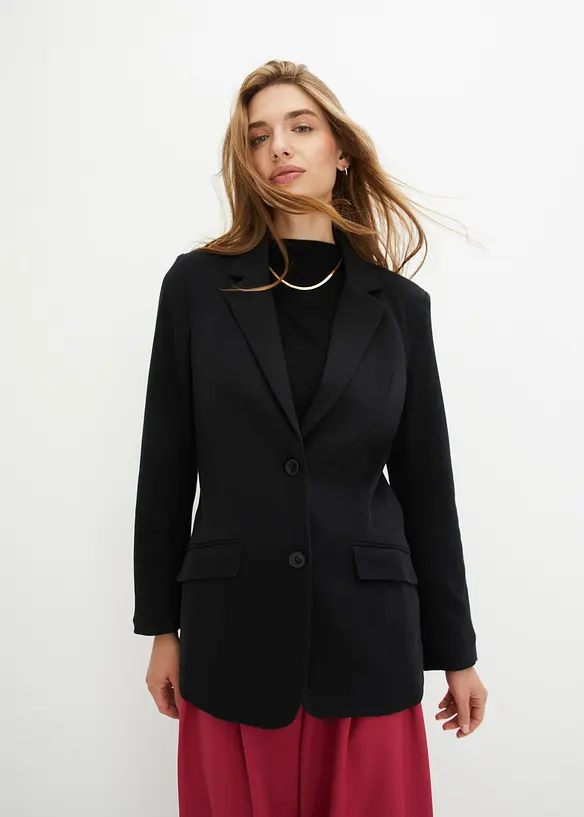 Lange blazer van katoen-jersey, bonprix