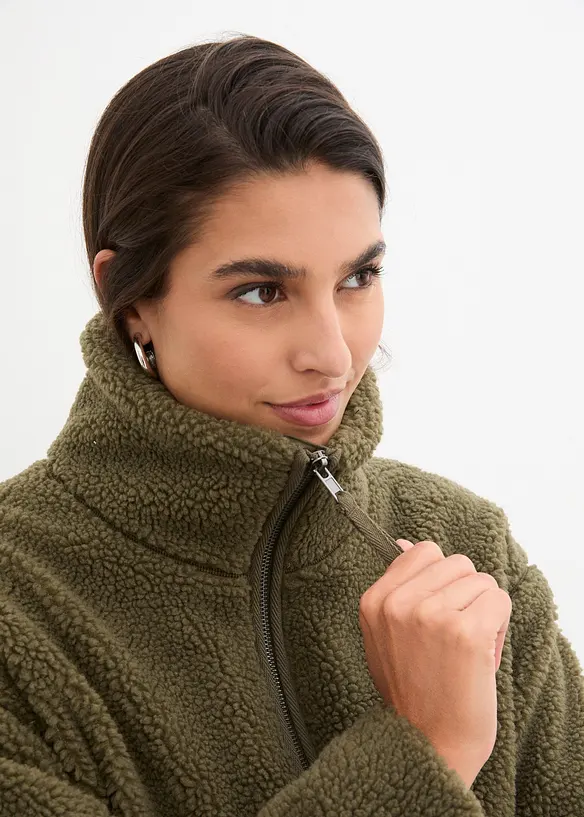 Gevoerde teddy fleece jas, bonprix