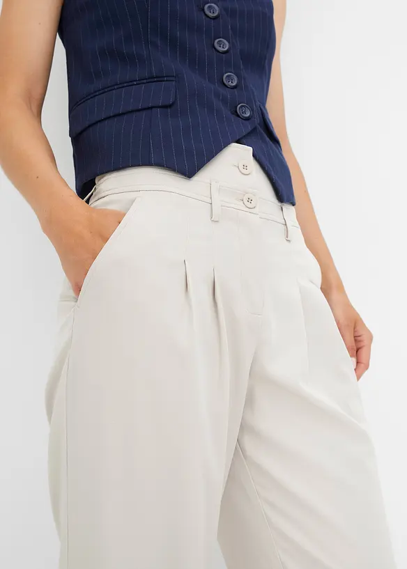 Wijd uitlopende broek met high waist, bonprix