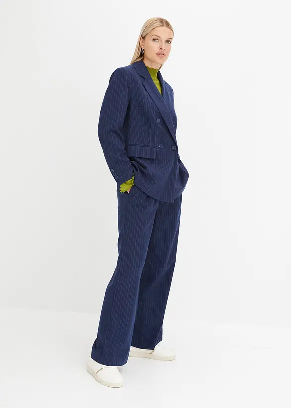 Dubbelrijige blazer met krijtstreep van viscose-mix, bonprix